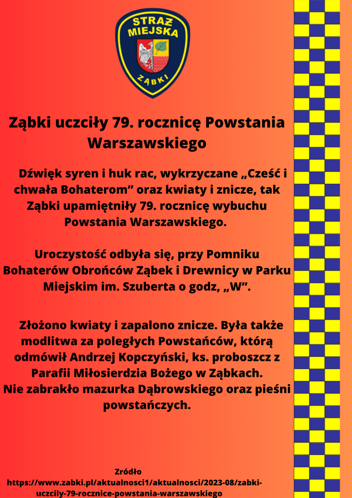 1 sierpnia rocznica Powstania Warszawskiego
