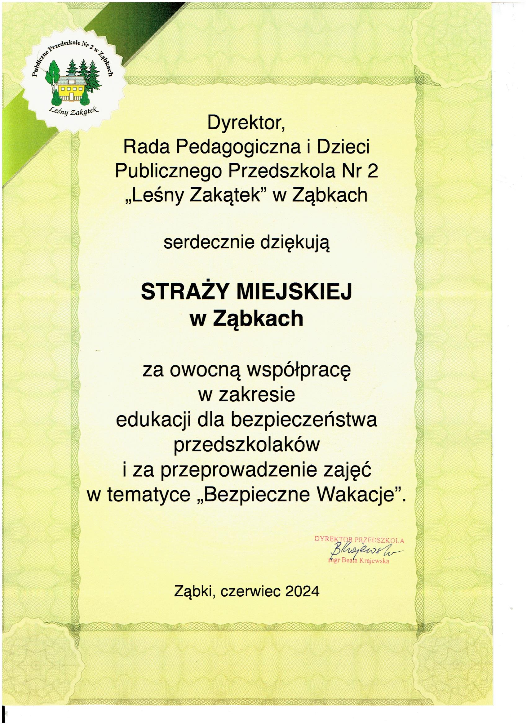 Podziękowanie